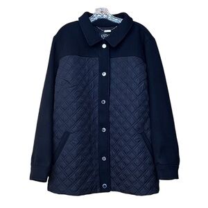 ISAAC MIZRAHI BLACK QUILTED BARN JACKET SIZE 2X